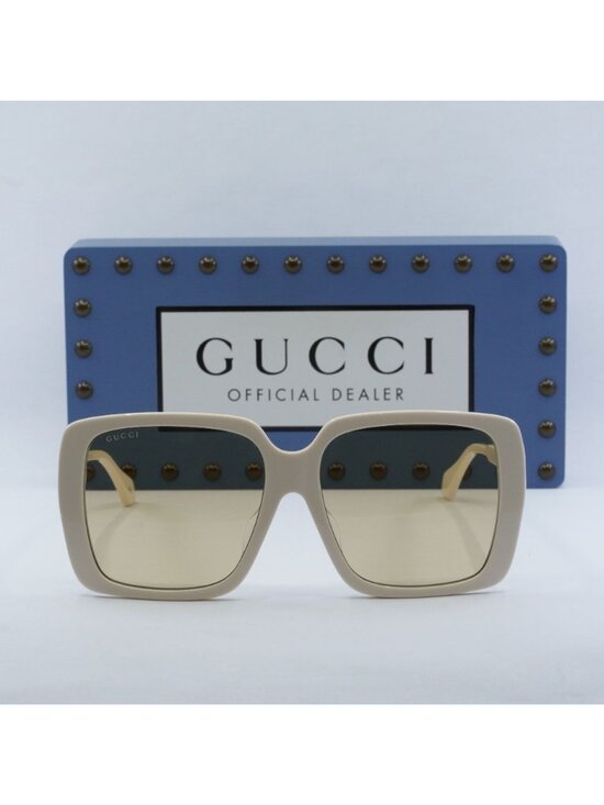 Gucci GG0567SAN 006 Square Women Sunglasses - Ivory / Brown main image 10
